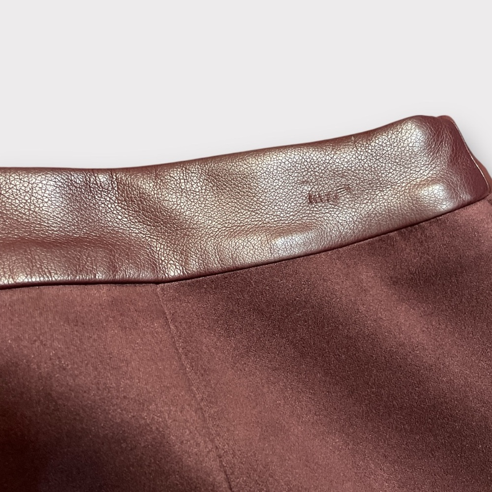 Marc New York Burgundy Faux Leather and Suede Skirt - Picture 3 of 6